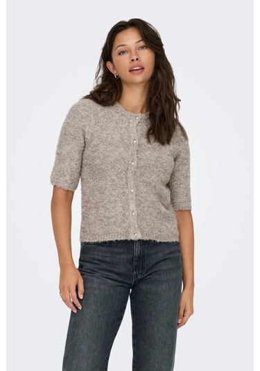 Only Kadın Onlcılle Kısa Kollu Yünlü Örme Hırka 15350782 Vizon VIZON