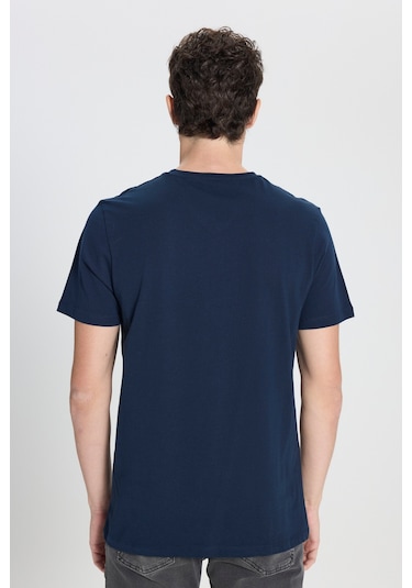 Ac&Co / Altınyıldız Classics Slim Fit Dar Kesim V Yaka Pamuklu Erkek Tişört Lacivert