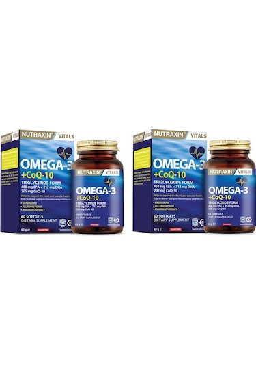 Nutraxin Omega 3 Coq-10 60 Softgels 2 Kutu