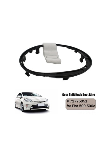 Dofolink Fiat 500 Ve 500c İçin Abs Malzeme Vites Korumalı Gaiter Boot Ring, Siyah Ve Beyaz, Parça No:71775051 Siyah