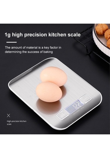 Sones Paslanmaz Çelik Küçük Gıda Elektronik Terazisi Mutfak Taşınabilir Fırın Elektronik Terazisi, Renk: 10kg/1g
