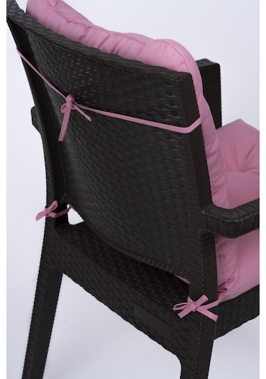 Altınpamuk Neva Pofidik Arkalıklı Özel Dikiş Sandalye Minderi Pembe