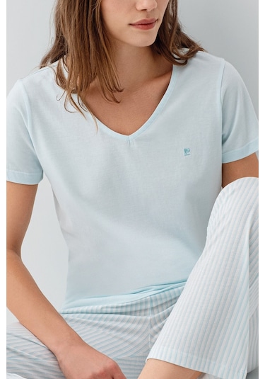 Pierre Cardin Kadın Mavi Pijama Takım Mavi