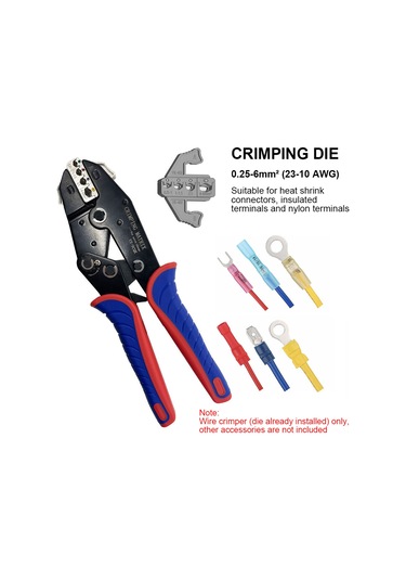 Aubyhe 0.25-6mm² Tel Kablo Presi, 65 Mangan Çelik, Soğuk Pres U/y Vidalı Terminal Bağlayıcı, Siyah-kırmızı-mavi, Vk-40j