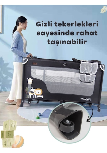 Prego Atlanta Max Alt Açma Üniteli Oyun Parkı + Yatak