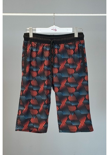 Desenli Erkek Şort Kapri Mayo Rks-04 Remsa Mayo Siyah