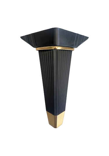 Irem Siyah Altın 20cm Plastik Ayak Mobilya Masa Ve Dolap Ayağı 20cm Siyah - Altın 4 Adet Siyah