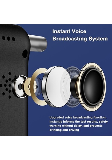 Besthome1 Taşınabilir Yüksek Hassasiyetli Alkol Ölçer, Sesli Sonuç, 50 Kayıt Hafızalı, Gece Okunabilir Lcd Ekran, Çok Kolay Kul