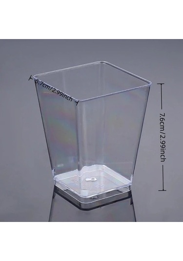 Willowhaven 26 Parça Kare Yeniden Kullanılabilir Ps Kek Bardakları - Pasta Ve Aperitif Tabağı