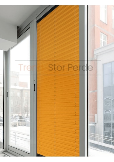 Truncu Plise Katlanır Cam Balkon Perdesi - Ofis Perdesi - Salon Perdesi - 032 Truncu