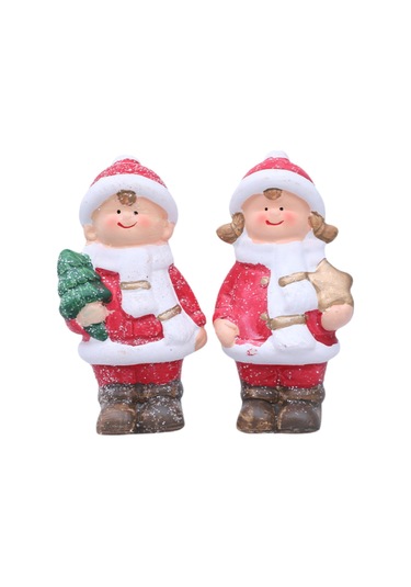 Homyl Seramik Bebek Figürleri Yılbaşı Süsleri Tatil Partisi Ofisi 3,5 Cm X 3,5 Cm X 11,5 Cm