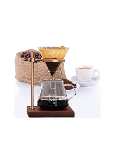 Homyl Kahve Damlatıcı Tutucu Pour Over Standı Taşınabilir Altın, Kahverengi