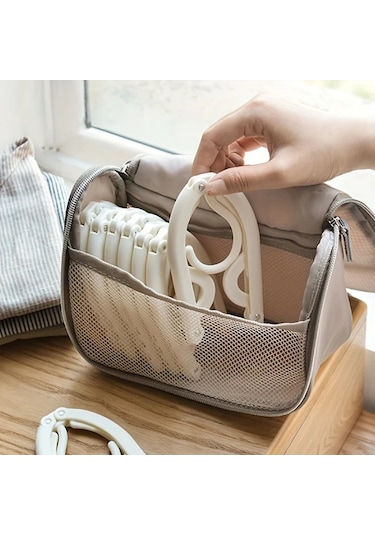 Willowhaven Kaymaz Oluklu 4'lü Katlanır Plastik Askı - Bule - Seyahat Ve Ev İçin Pratik Dolap Düzenleyici Mavi