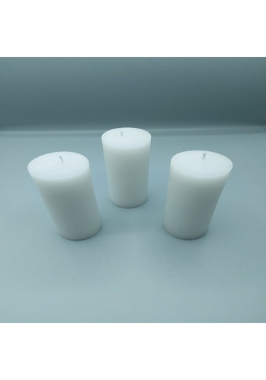 Soya Parafinli Beyaz 1 Adet 70-80 Saat Yanma Süreli Çap:10 Cm Boy:10 Silindir Blok Mum Beyaz Beyaz
