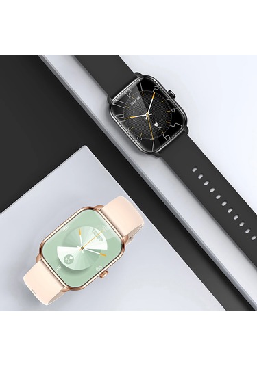 Teltree 1.9 İnç Renkli Dokunmatik Ekranlı Akıllı Saat, Bluetooth Arama, Ip67 Su Geçirmez, Çoklu Spor Modu, Android/ios Uyumlu, Siyah Milan Ve Silikon Kordon