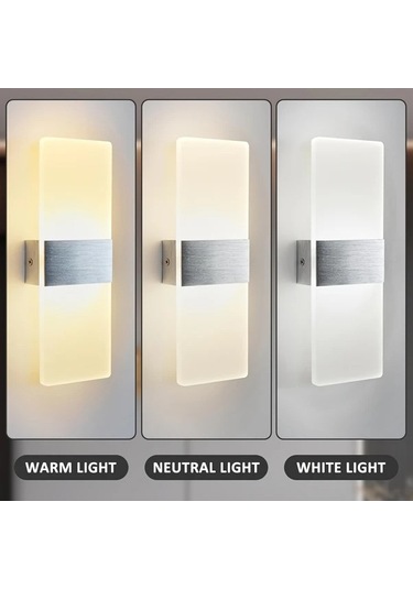 Fastbuy Dream011 Led Duvar Lambası - Modern Gümüş Mat, 3000k-6000k, Oturma-yatak Odası Gümüş