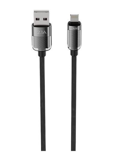 Knit Glam 2.1A Hızlı Şarj Destekli Usb-A To Lightning Şarj Ve Data Aktarım Kablosu 1 Metre Siyah