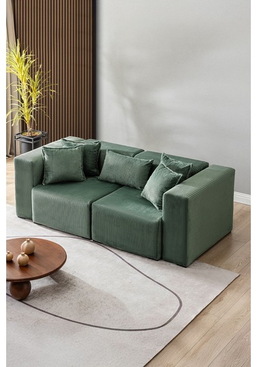 Katt Ekstra Rahat İskeletli 2 Li Koltuk 10 Renk Yeşil