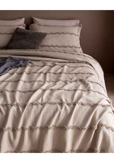 Madame Coco Rostrenen Tek Kişilik Pamuklu Yatak Örtüsü - Gri 8684427179871 Gri