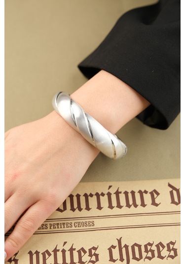 Çildan Womens Silver Özel Tasarım Burma Kelepçe Bileklik Altın - Gold