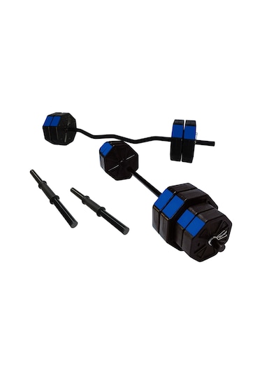 Tan Spor 70 KG Dambıl Halter Ağırlık Full Kısa + Düz + Z Bar Set Kırmızı Kapaklı