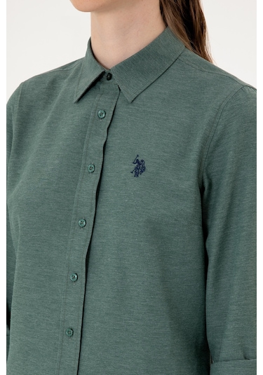 U.s. Polo Assn. Kadın Koyu Yeşil Gömlek Basic 50316711-vr079 Koyu Yesıl