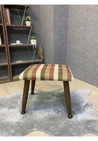 Asedia Trend Ceviz Ekose Hardal Sallanan Sandalye Dinlenme Koltuğu