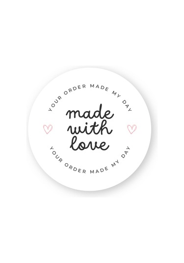 Sticker 5 - Made With Love 4x4 Cm - 66 Adet