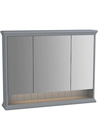 VitrA Valarte Aydınlatmalı Dolaplı Ayna 100 Cm Mat Gri 62235 Krom
