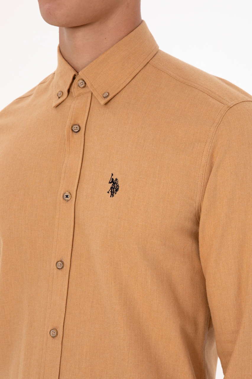U.s. Polo Assn. Erkek Camel Gömlek Basic 50316721-vr015 Camel
