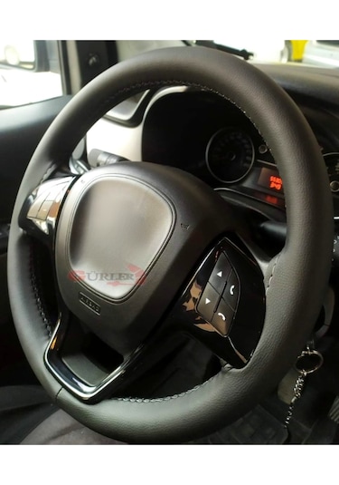 Fiat Doblo Uyumlu 2010 Ve Sonrası Dikmeli Direksiyon Kılıfı Siyah (11Cm)