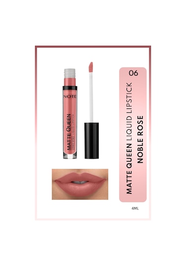 Note Cosmetique Matte Queen Lipstick Kalıcı Mat Likit Ruj - 06 Noble Rose - Nude