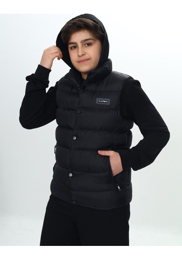 Toontoy Erkek Çocuk Göğsü Armalı Şişme Yelek Siyah