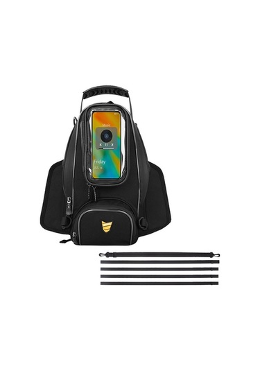 Motosiklet Depo Çantası Telefon Tutucu İle Çok İşlevli Çoğu Cross-riding Motosikletine Siyah Siyah