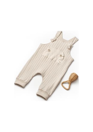 Bebek Salopet %100 Organic Pamuk Yenidoğan Serisi - Csy8114 Ekru