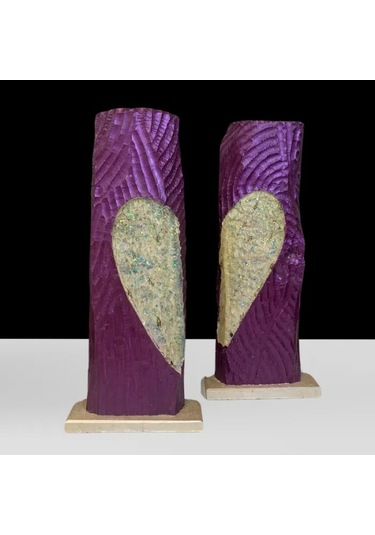 Uretti-yaşar 3037 - El Yapımı 2'li Dekoratif Kalp Desenli Lamba 2 Adet