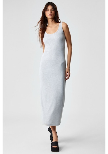 GRIMELANGE Sofutey Kadın Slim Kolsuz Oyuk Yaka Düz Paça Grimelanj Elbise Grimelanj