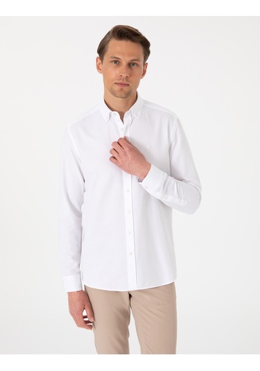 Pierre Cardin Erkek Beyaz Gömlek Desenli 50306996-vr013 Beyaz