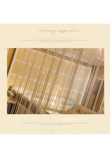 Hfambition Parlak Pullu Gümüş İplikli 100x200cm Şeffaf Perde Dekoru - Altın Renk