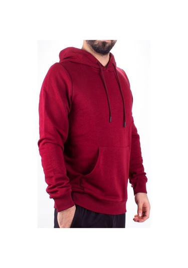 Twister 2732 Bordo Kapüşonlu Erkek Sweatshirt Bordo