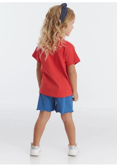 Minnie Mouse Lisanslı Kırmızı Pamuk Kız Çocuk T-shirt Mn19489 Kırmızı