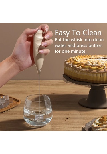 Fochsia 1 Adet Mini Süt Karıştırıcı El Köpük Makinesi, Latte Karıştırma Kahve Köpüğü Matcha Sıcak Çikolata Çırpıcı, Kaki
