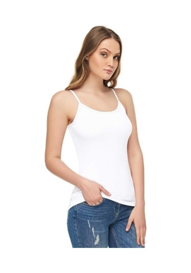 Tutku Elit Beyaz Bayan İp Askılı Atlet