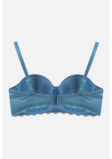 Kadın Dolgusuz Mikro Straplez Sütyen Petrol