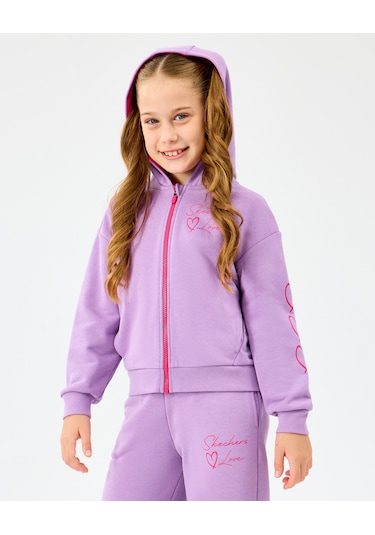 Skechers G Lw Fleece Full Zıp Sweatshirt Büyük Kız Çocuk Mor Sweatshirt Sk2520009-4009 Mor