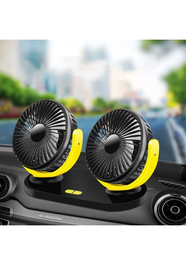 Maiyame 360 Derece Dönebilen Çift Başlı Usb Fan, Taşınabilir Ve Sessiz Çalışma, 3 Hız Modu İle Pratik Kullanım