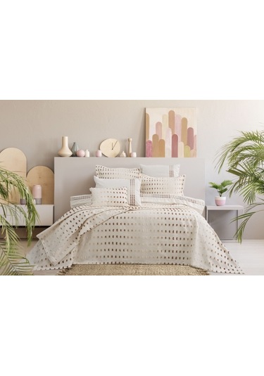 Loren 8 Parça Çift Kişilik Çeyiz Seti Ekru 240 X 260 Cm Ekru