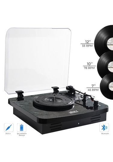 Midex Mtx-356 Nostaljik Pikap Plak Çalar (Şarjlı Bluetooth Aux Ho