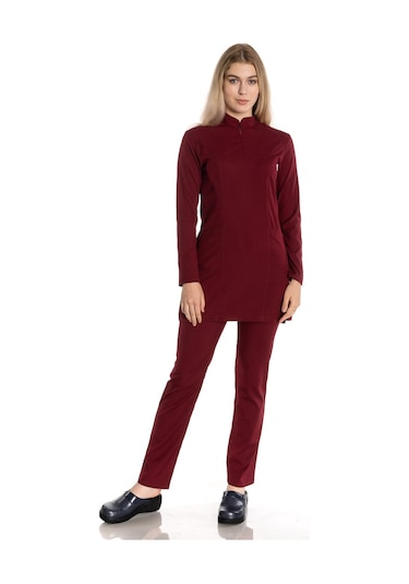 Bordo Soft Likra Tesettür Takım