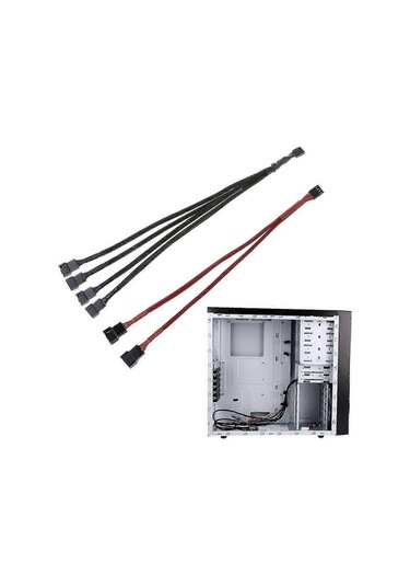 Ebitda Yüksek Kaliteli 4-pin Pwm Fan Splitter Hub Uzatma Adaptörü İle Etkili Soğutma, 3 Fan Bağlama, Siyah Kablo